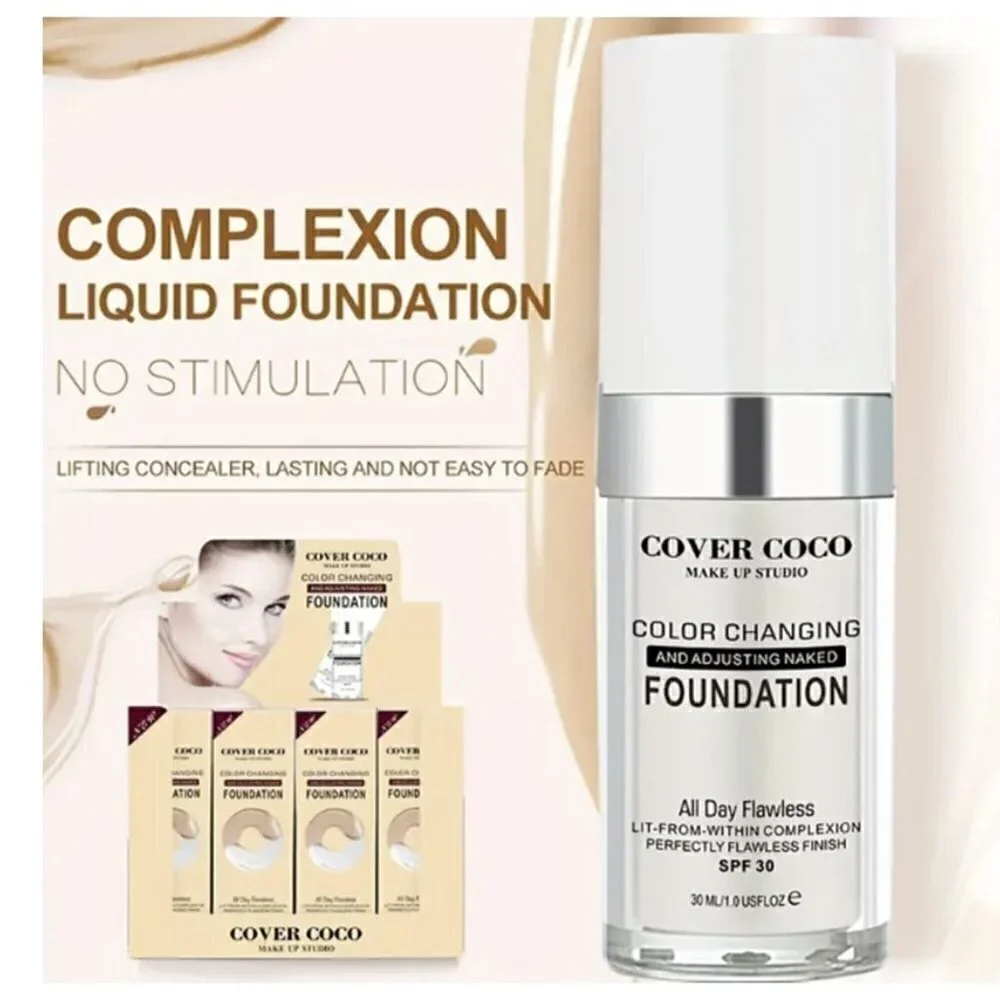Cover COCO Color Changing Foundation Concealer Cover Makeup